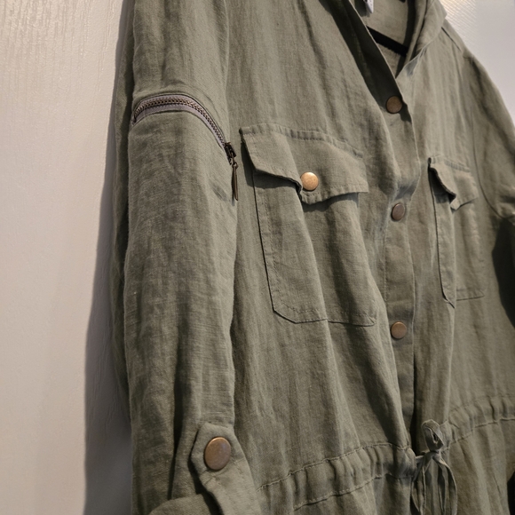 Style & Co. Light Olive Utility Jacket with Drawstring - Picture 5 of 9